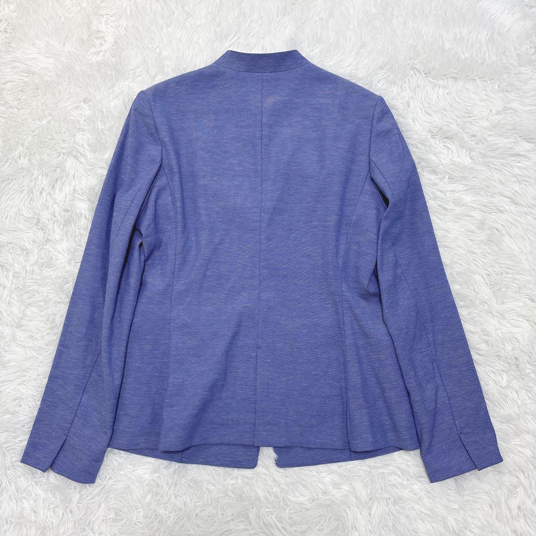 美品✨【洗える】PLST リネン混 ノーカラー パンツスーツセットアップ M