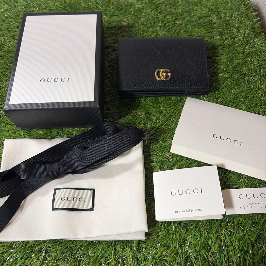 GUCCI＊GG マーモント レザー 二つ折り 財布