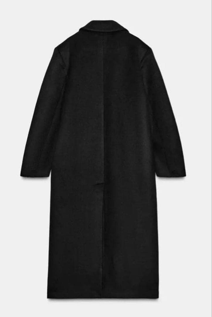 ZARA ウール混紡エクストラロングコート ブラック　ロングコート　マキシコート