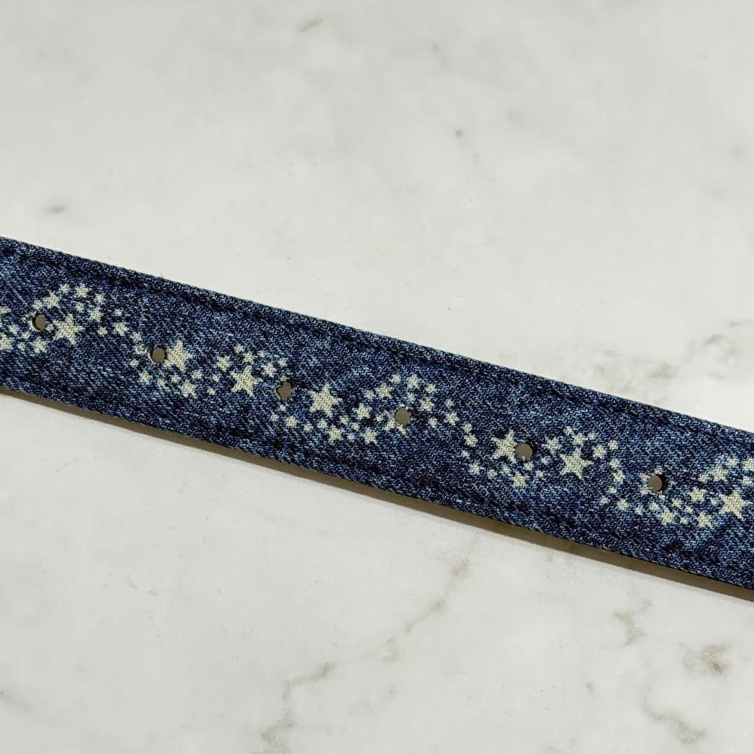 【未使用品】 AFB ロゴバックル デニム ベルト Mサイズ / 80～85cm