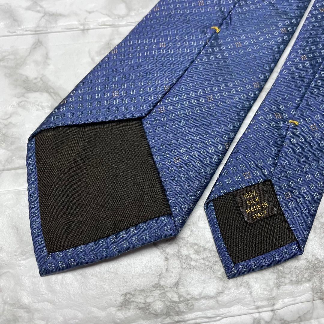 ルイヴィトン　LOUIS VUITTON ネクタイ　ブルー　刺繍　スーツ