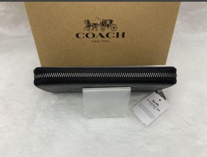 極美品コーチ長財布シグネチャージップブラックメンズレディース新品未使用送料無料