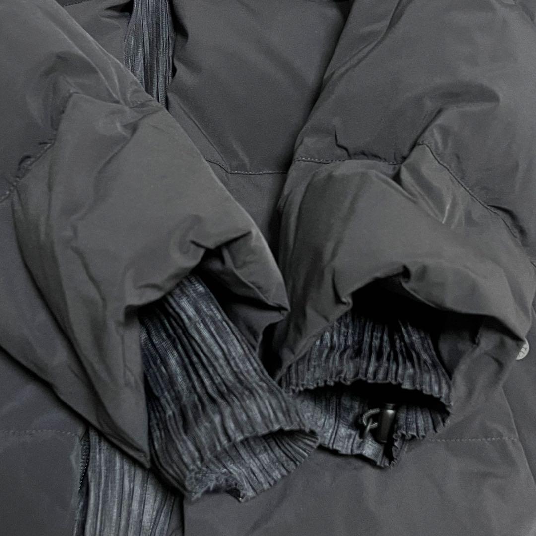 プリーツプリーズ ISSEY MIYAKE ロングダウンコート ブラック M