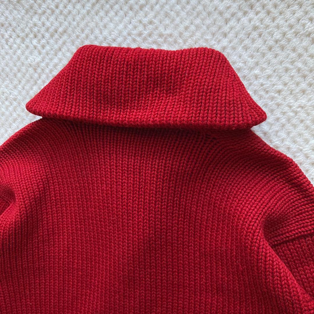 美品 30s 40s ビンテージ ショールカラー カーディガン ワインレッド