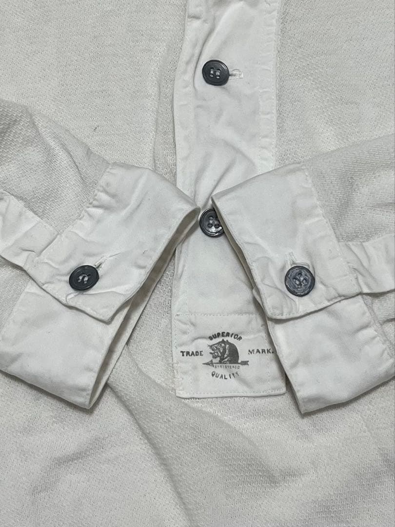 00s Polo Ralph Lauren ヘンリーネック　リネン　ホワイト　L