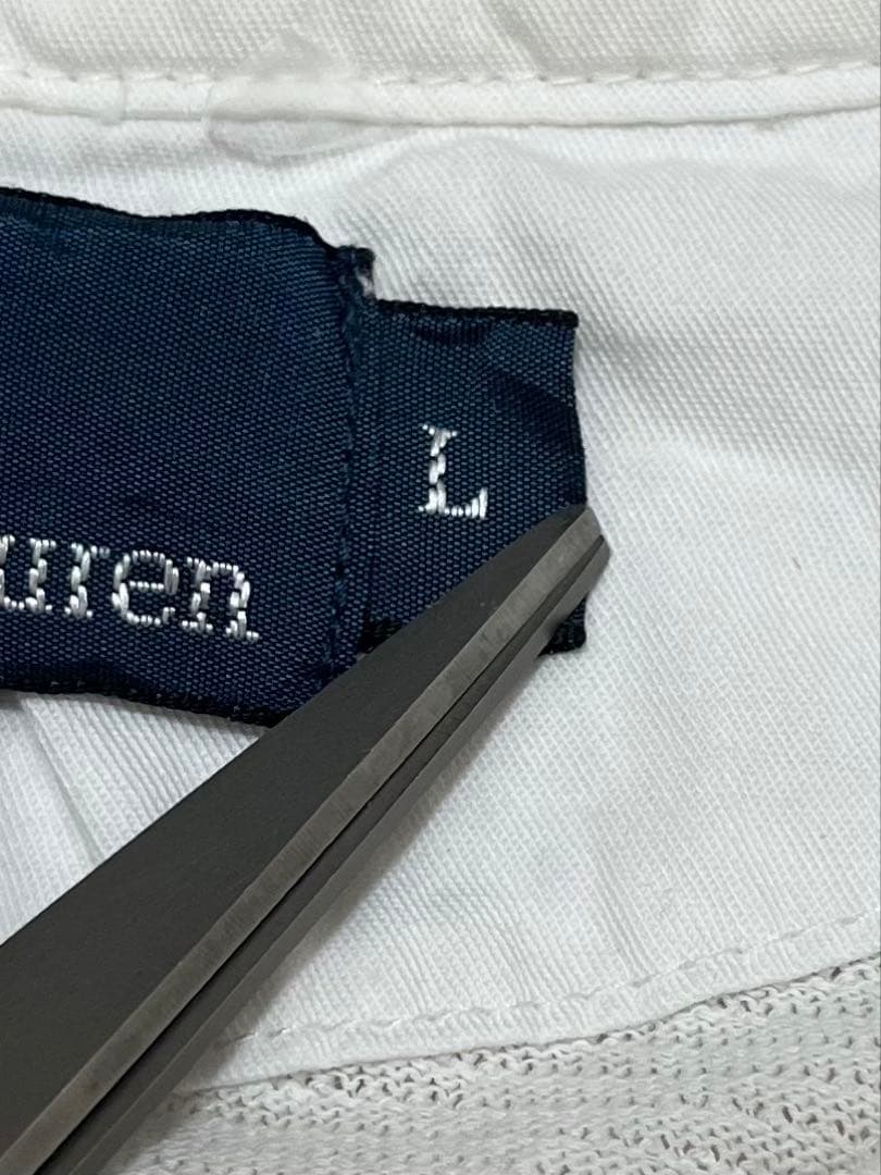 00s Polo Ralph Lauren ヘンリーネック　リネン　ホワイト　L