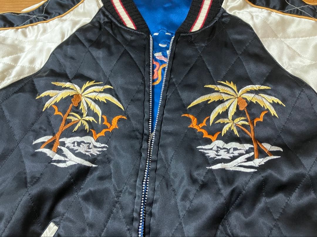 最終値下げ　スカジャン JOHN BULL サイズM 生地シルク GUAM 龍