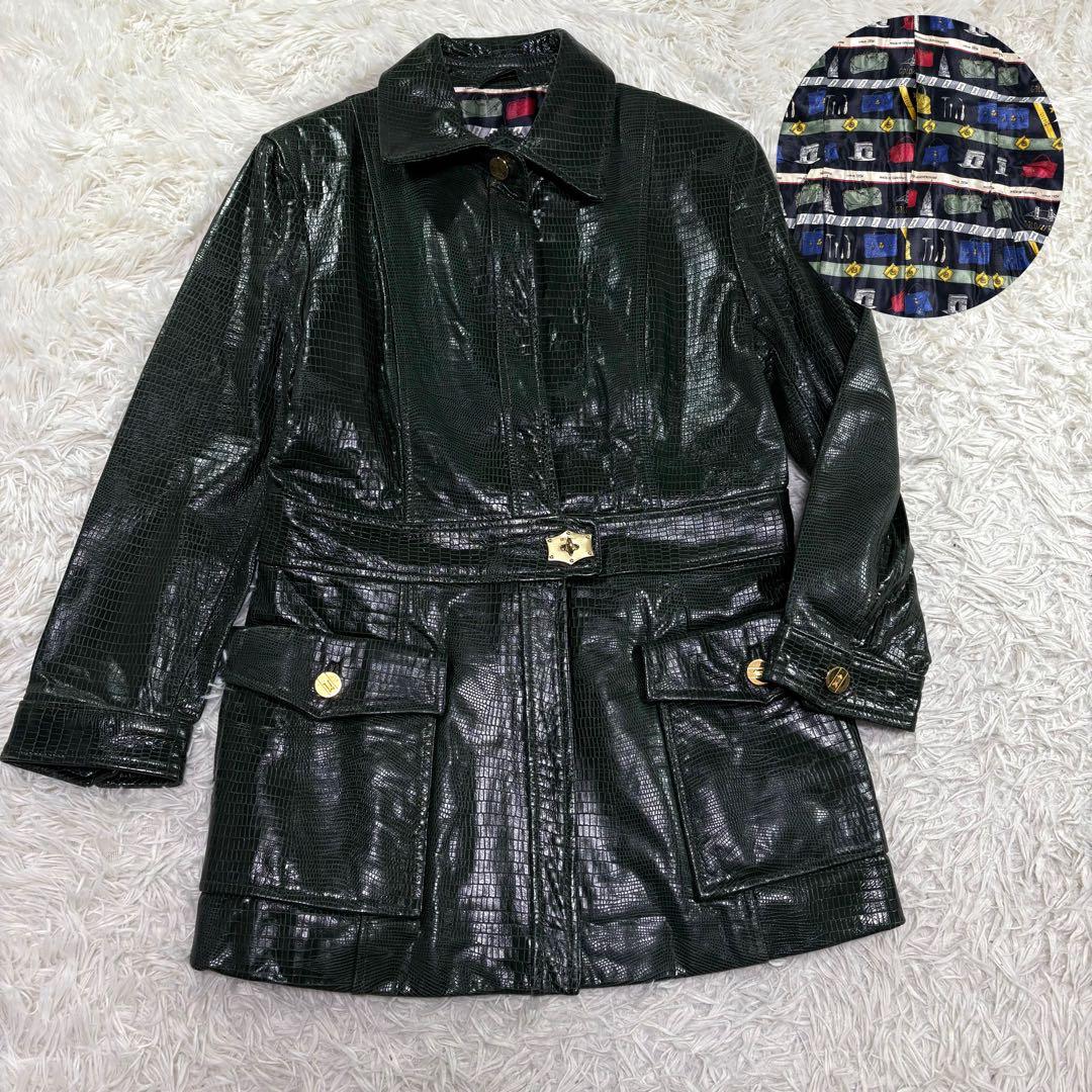 GOLD PFEILヴィンテージレザーコートカーキ