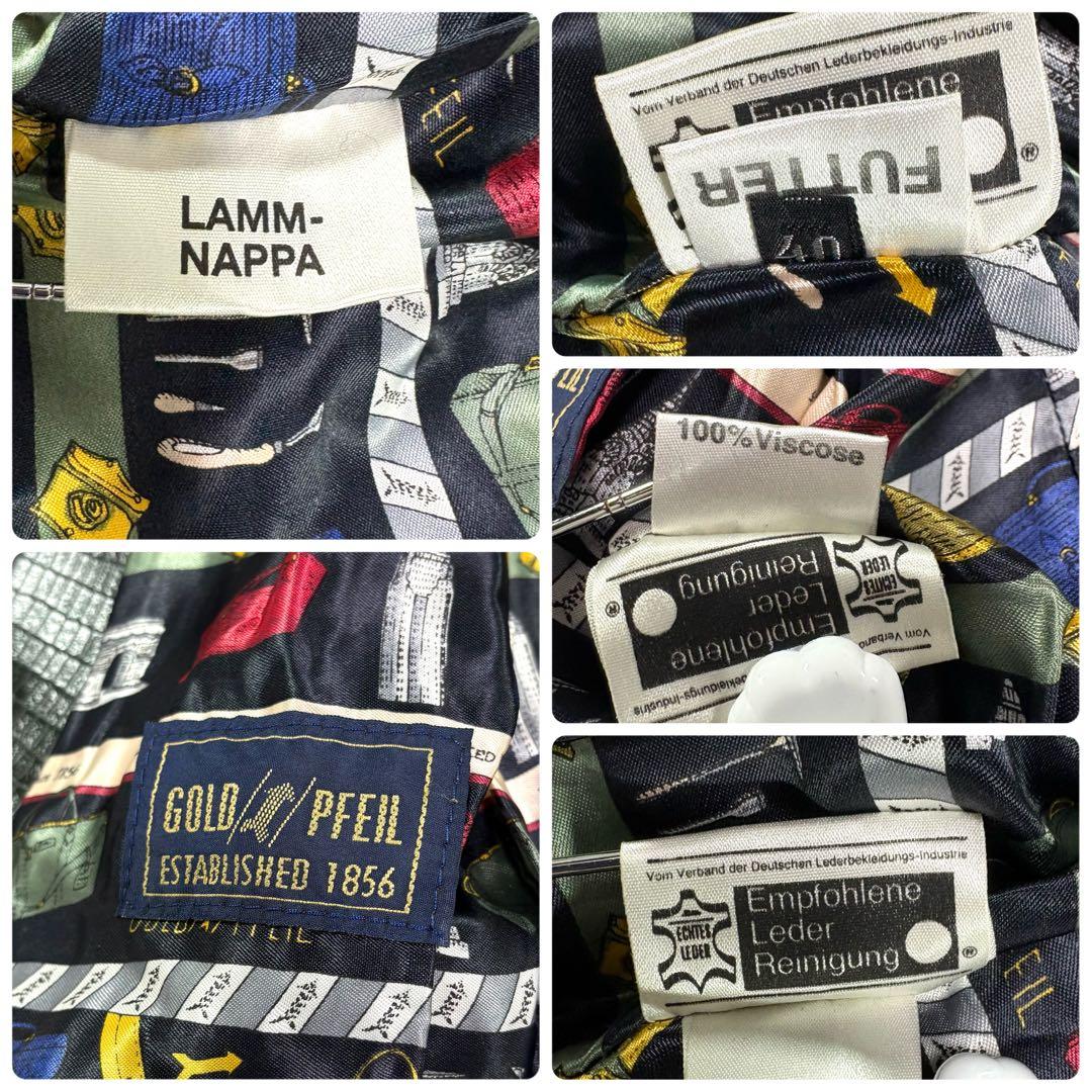 GOLD PFEILヴィンテージレザーコートカーキ