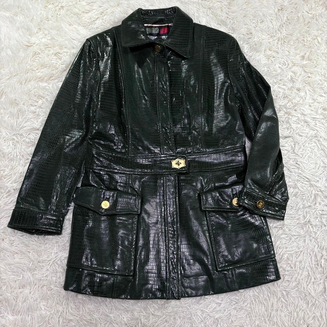 GOLD PFEILヴィンテージレザーコートカーキ