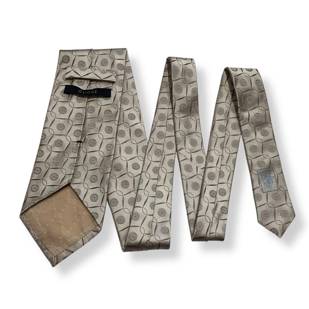 美品✨GUCCI ネクタイ　グッチ　Gロゴ　ジャガード　光沢感　かっこいい