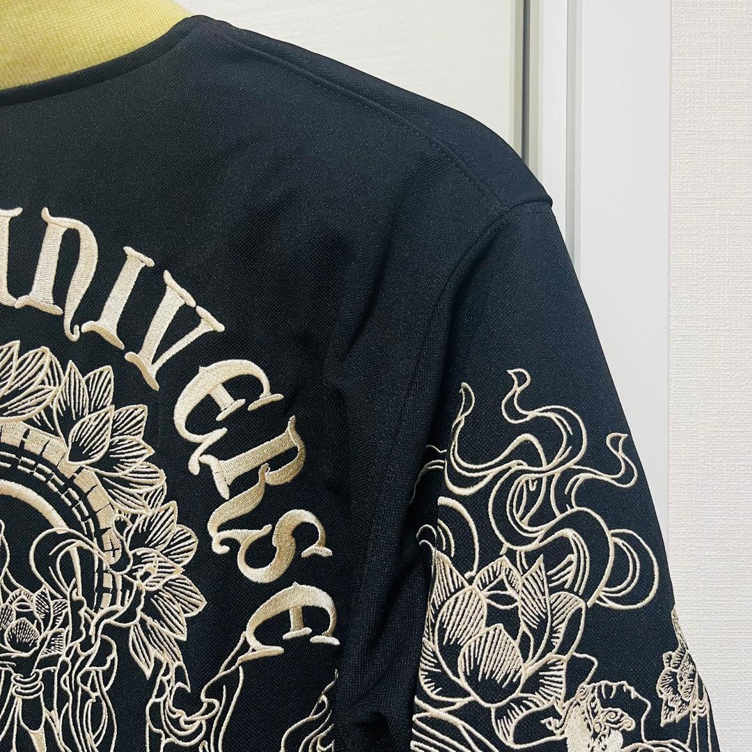 m*u様 【最安値・美品】爆裂爛漫娘　総柄刺繍　大日如来　和柄　スカジャン　ブル