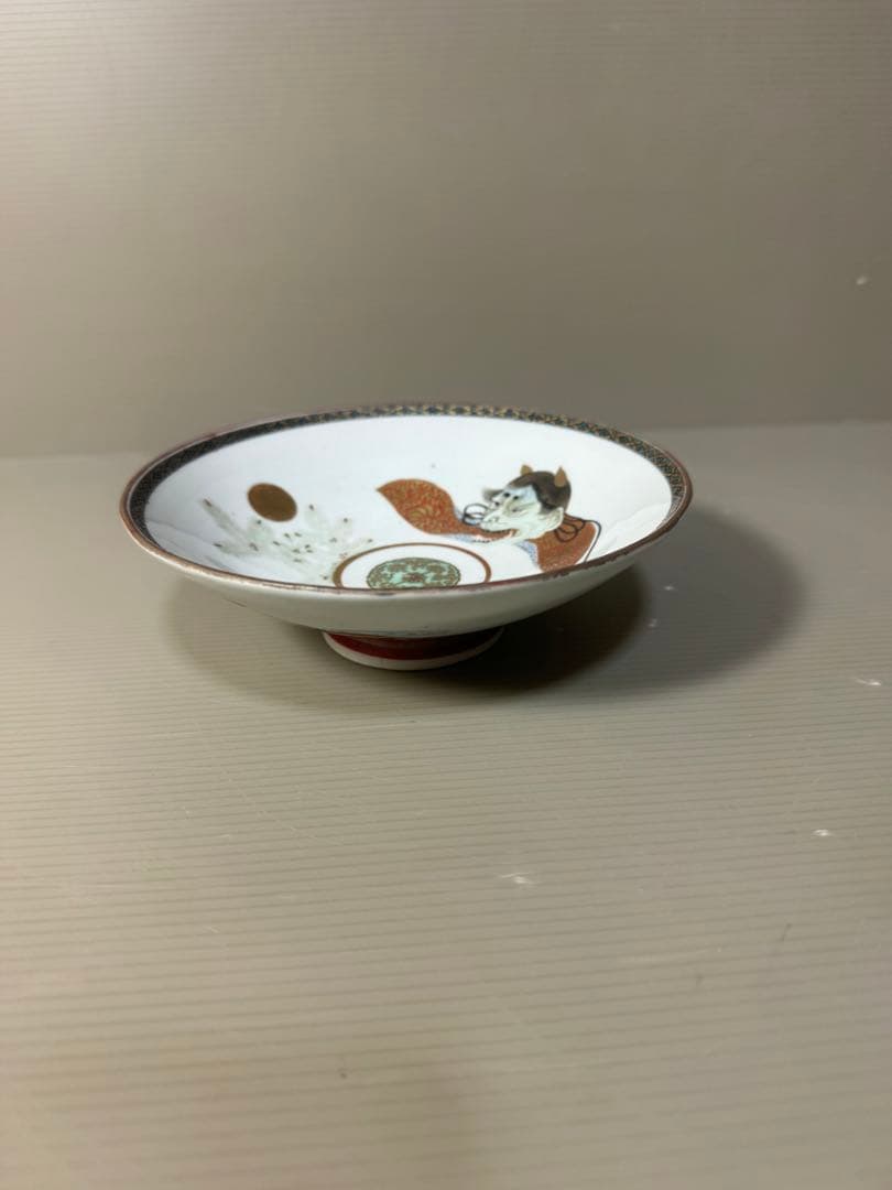 2382 九谷焼　百人一首急須1客　鉢1客　時代物