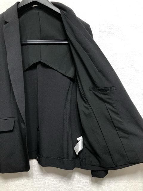 新品☆13号L♪黒系無地♪テーラード＆テーパードパンツスーツ♪お仕事◯D430