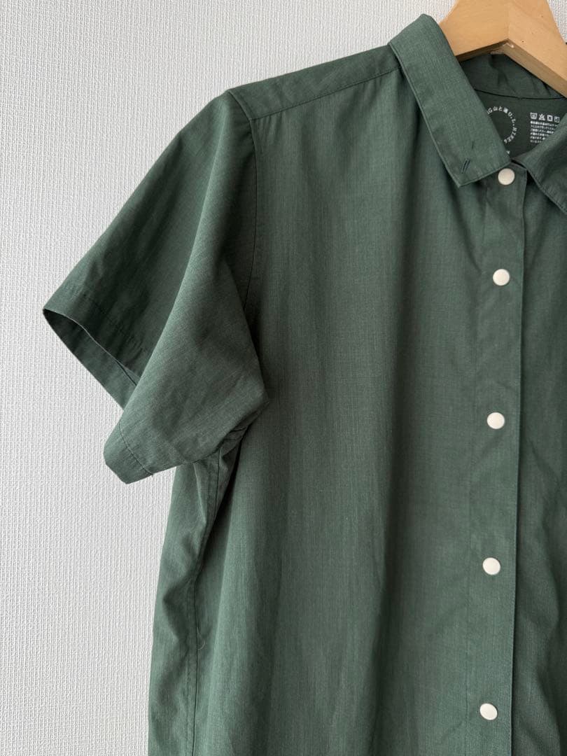 山と道　bamboo short sleeve shirt sage M