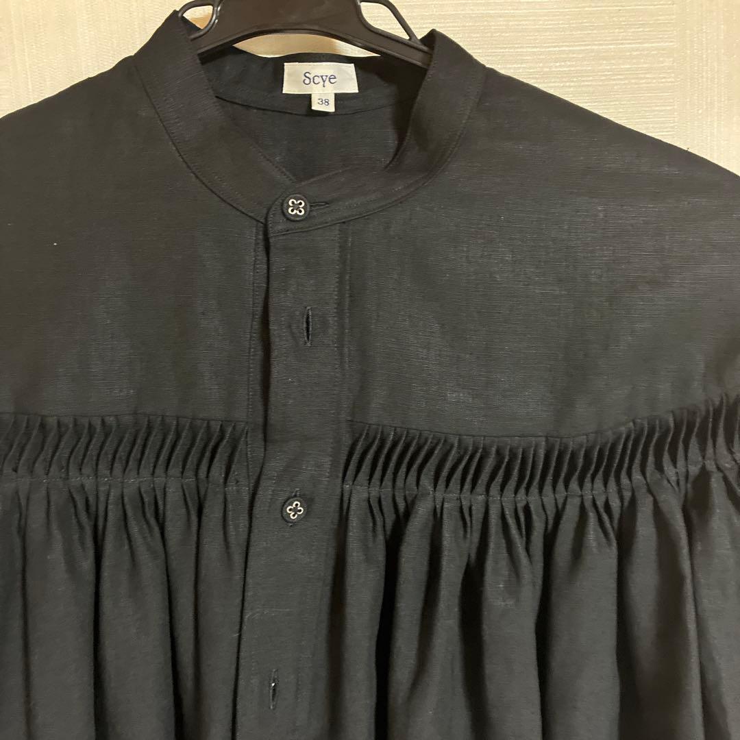 SCYE リネン タックブラウス ブラック38