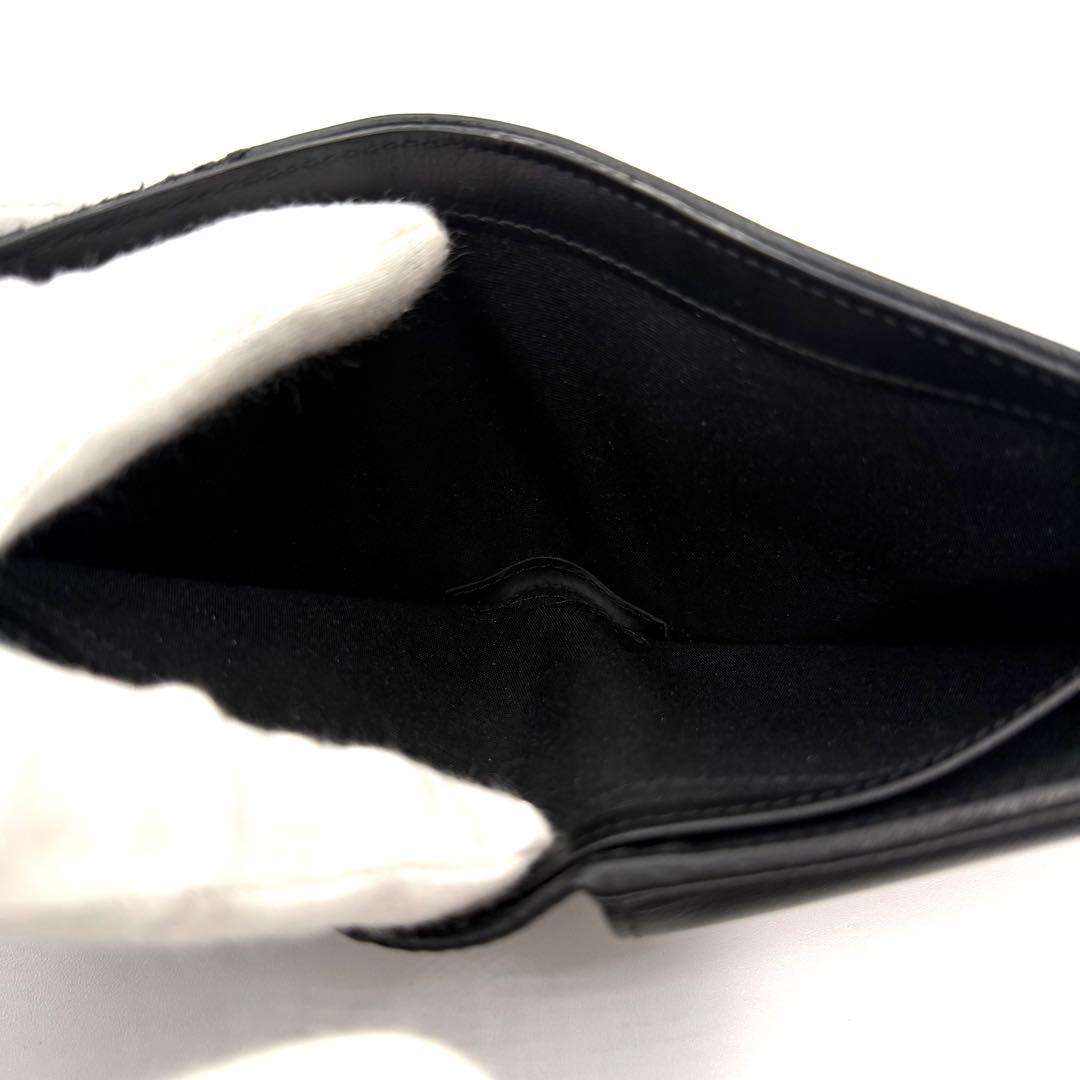 美品　Dior 二つ折り財布　サドル　オブリーク　ジャガード　ブラック　レザー