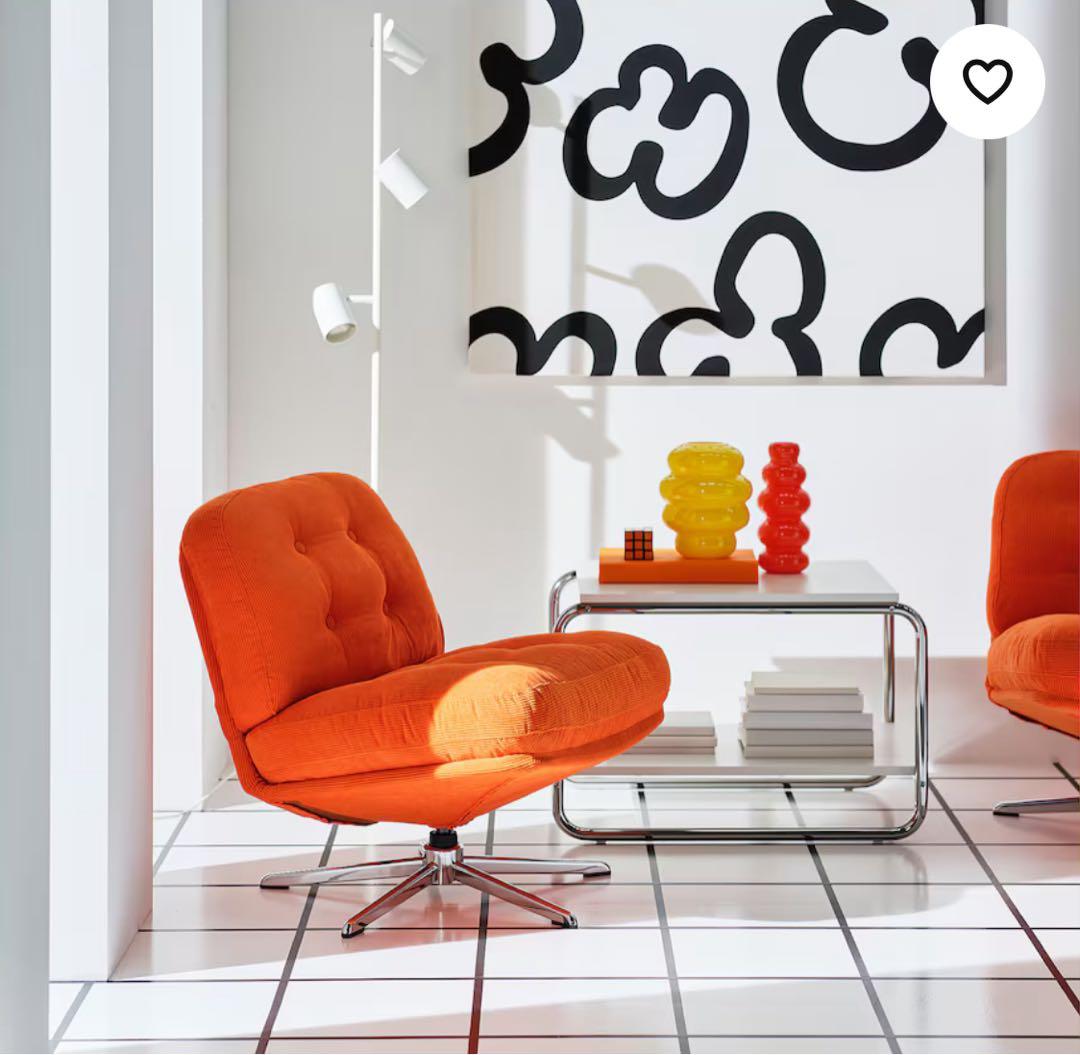 ［［新品※未開封】］］IKEA ディヴリンゲ 回転パーソナルチェア 椅子オレンジ