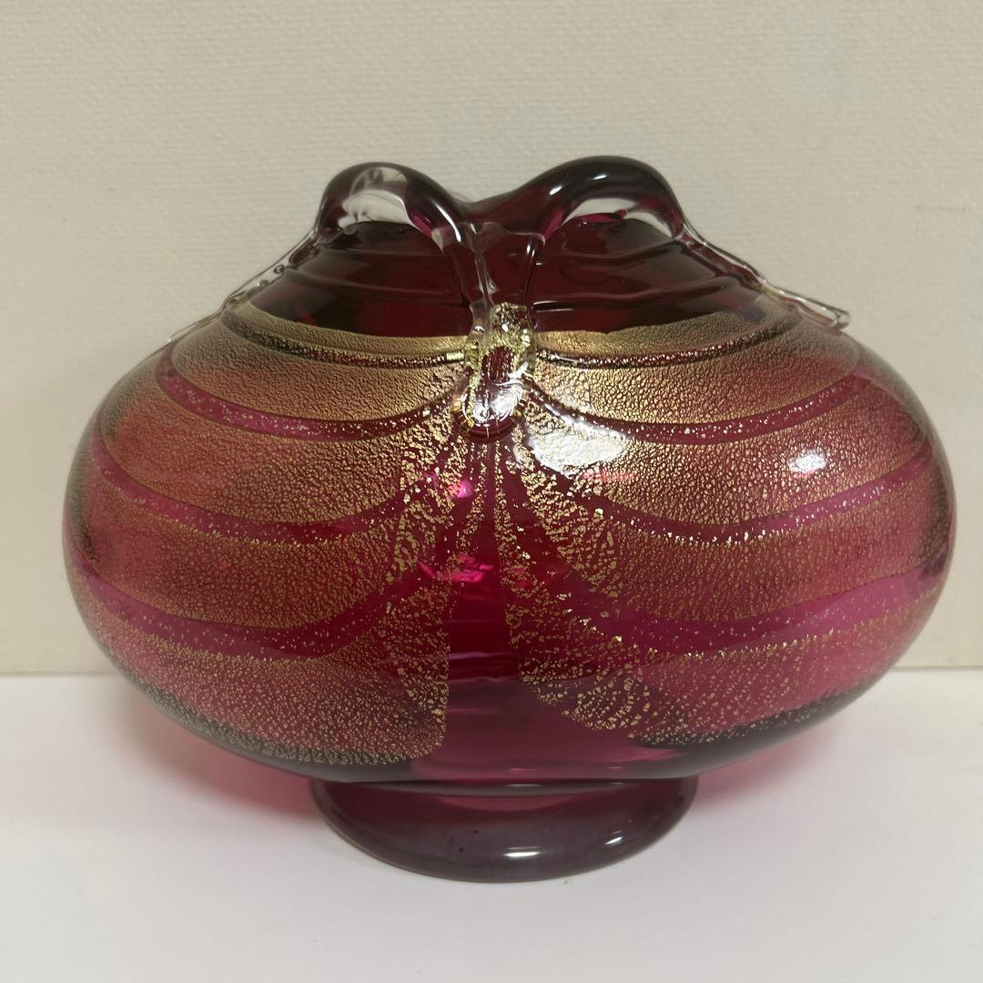 津軽びいどろ　金花　花器