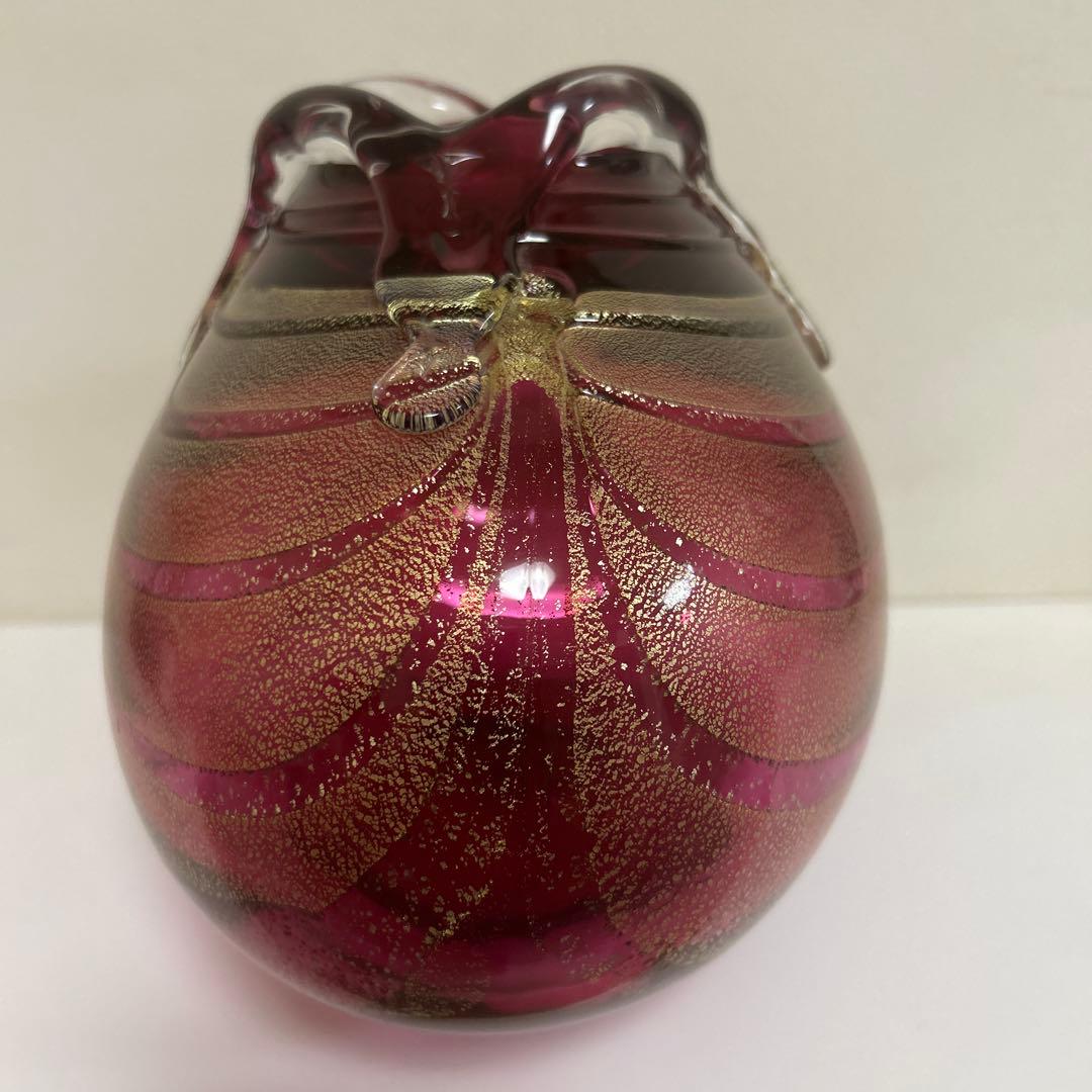 津軽びいどろ　金花　花器