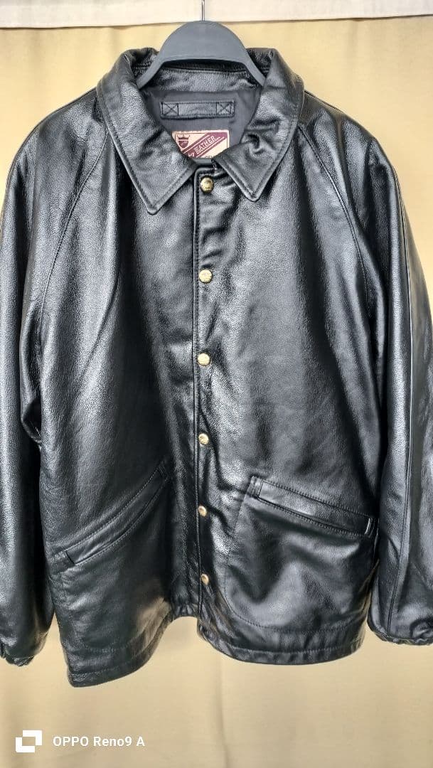 カ*ン様 カーフィーレザー　コーチジャケット　レザー本革　革ジャン 45000→