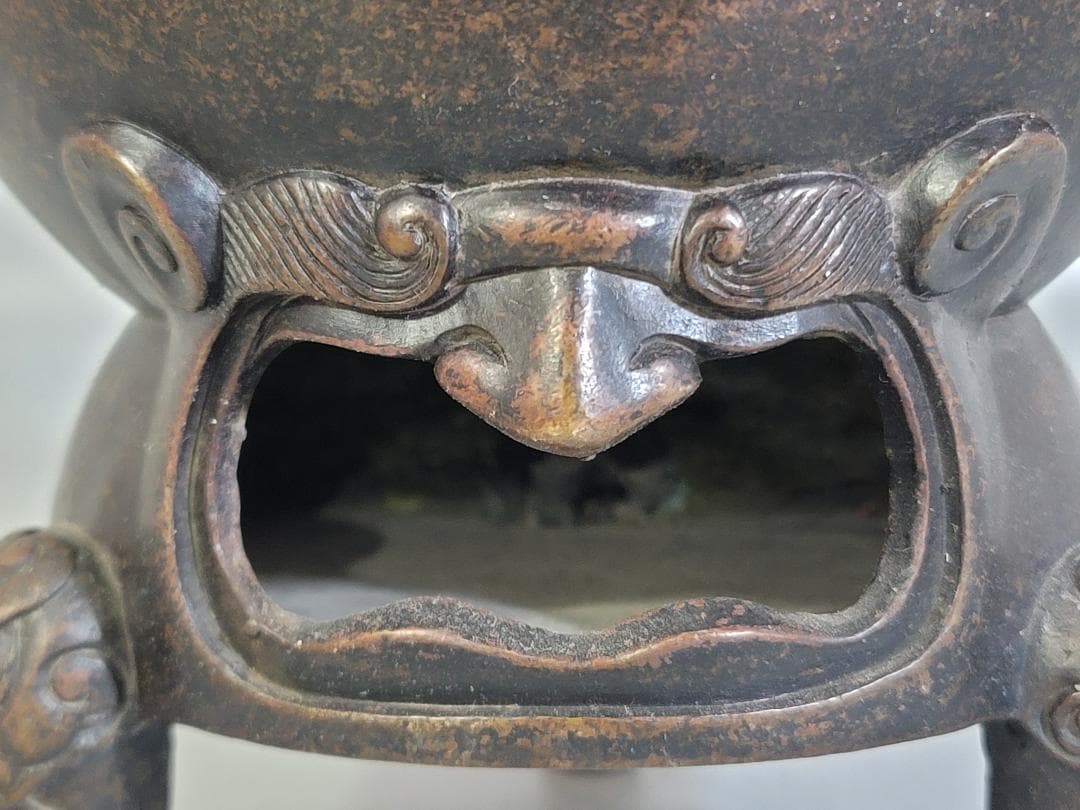 煎茶 古銅 鬼面 涼炉