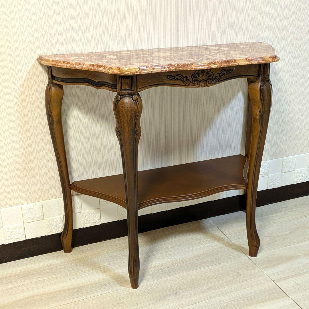 大理石　コンソールテーブル　サイドテーブル