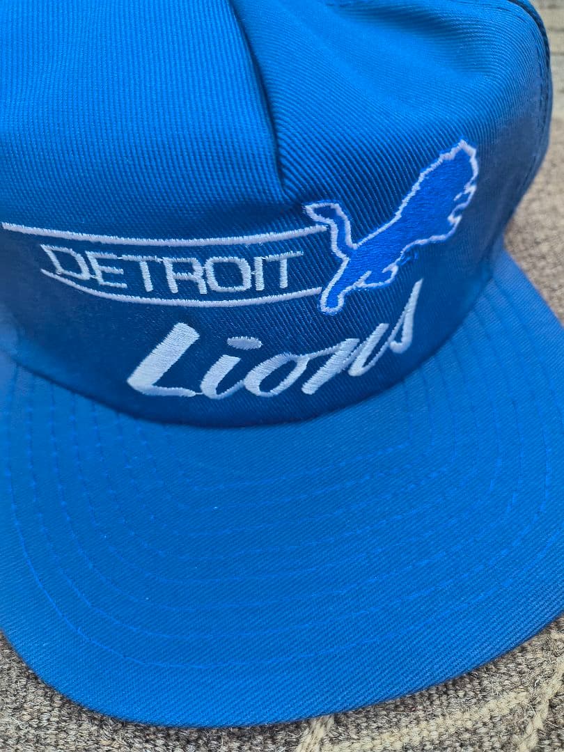 【デッドストック】デトロイトライオンズ キャップ 青 ANNCO製 NFL公式品
