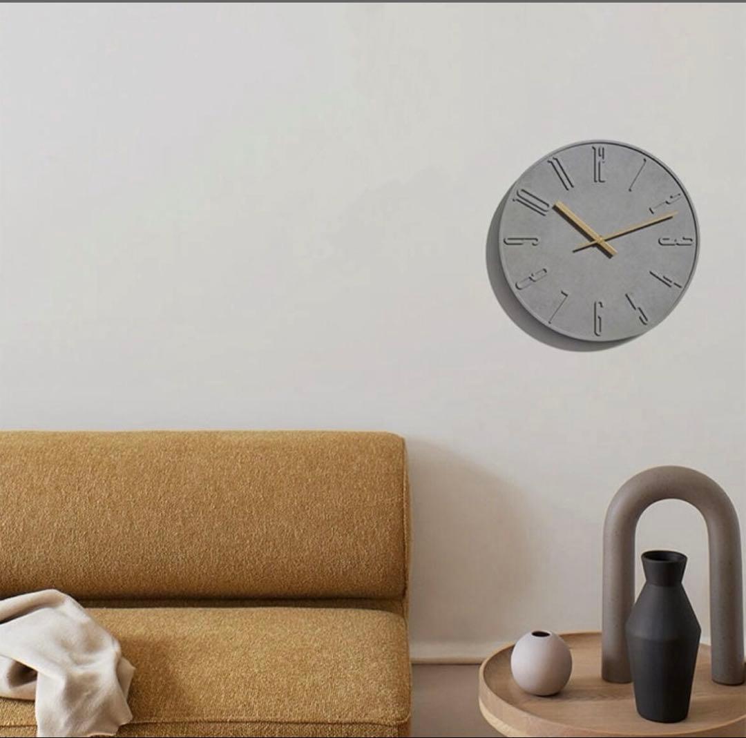 &classy ウォールクロック　ベトン　ナンバー　グレー