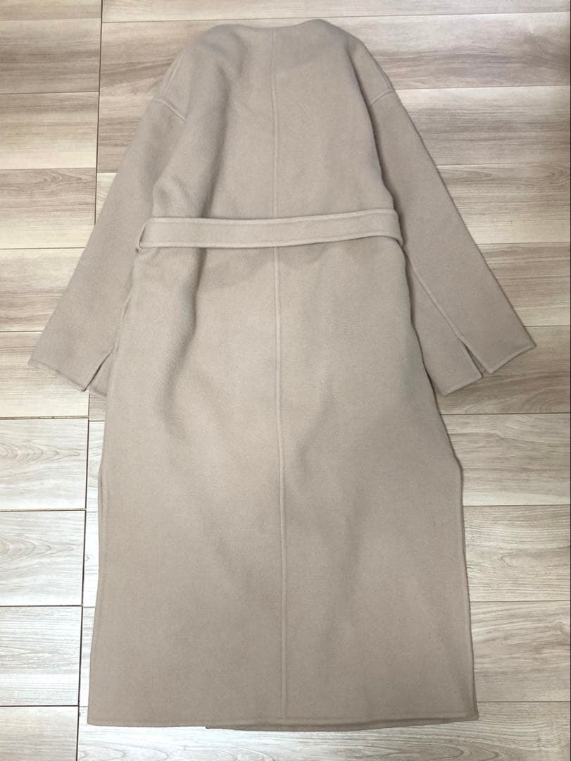 美品　スピックアンドスパン ヴェロアフォールドラペル　ガウン　コート　38