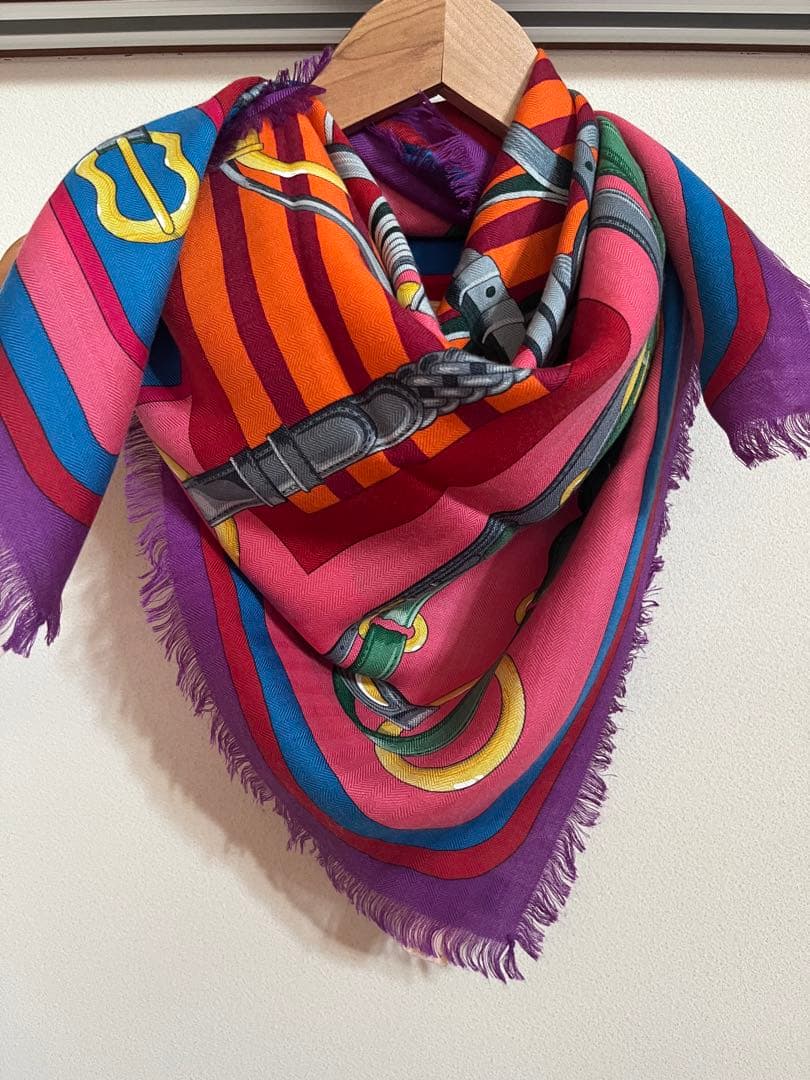 エルメス　カシミアシルク　スカーフ　90