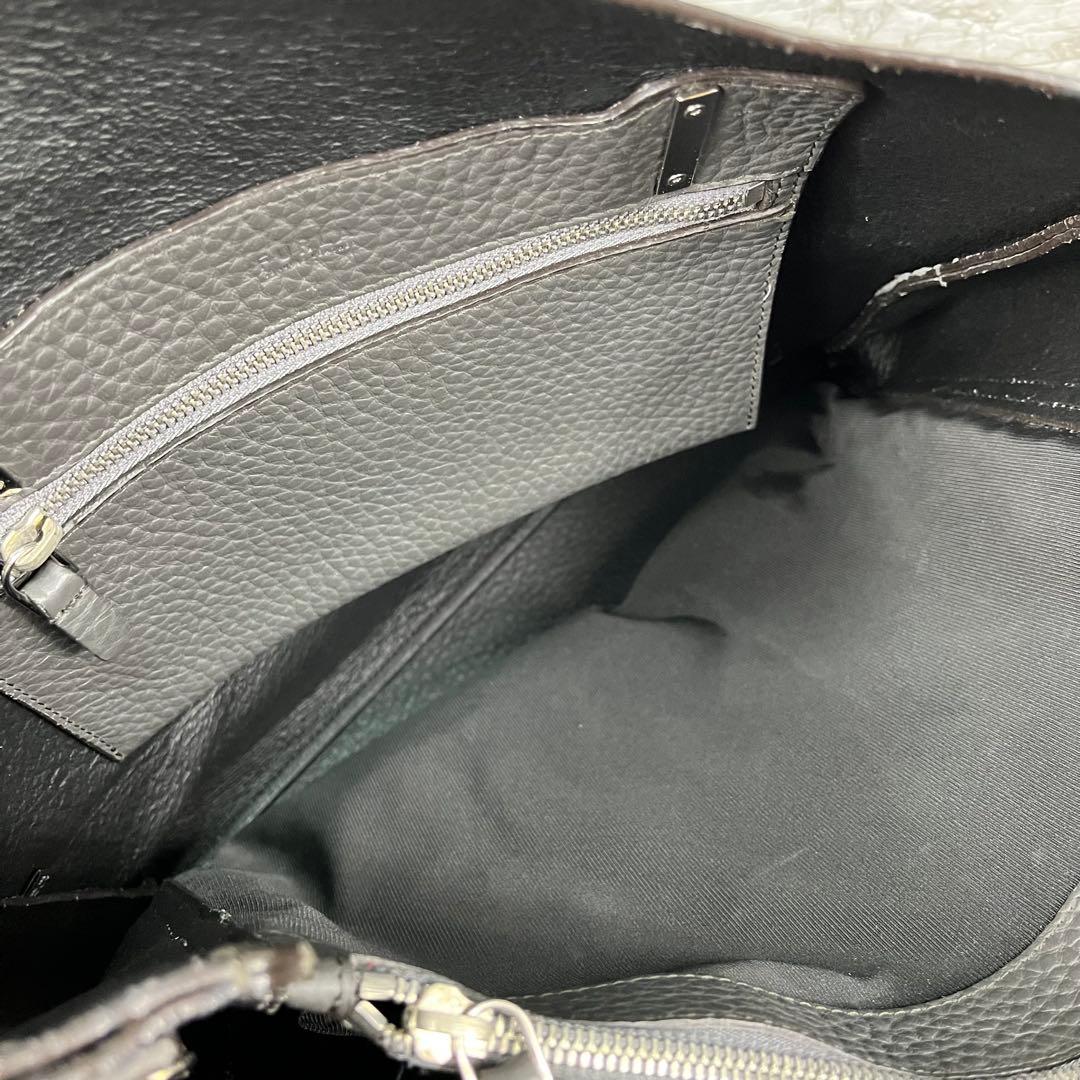 【美品】フルラ トートバッグ ジョーヴェ A4 大容量 肩掛け レザー グレー