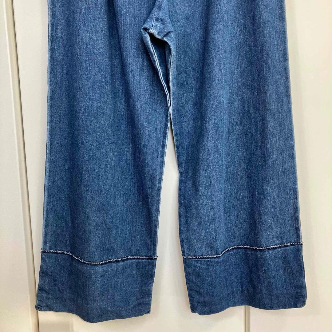 メヤメ DENIM GATHERED ALL IN ONE BLUE