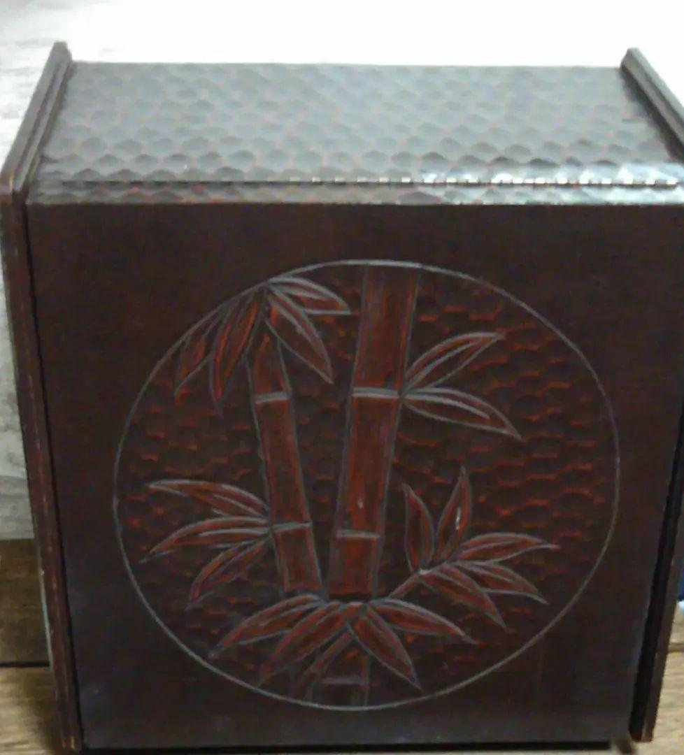 レトロ 鎌倉彫 ドレッサー 折り畳み鏡台 ミラー 収納付き インテリア