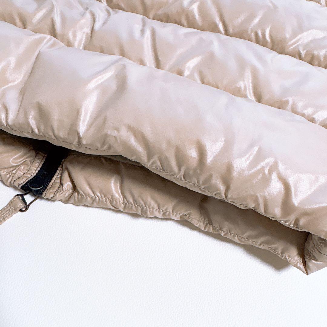 DUVETICA フード付きダウンジャケット ロング　38 ベージュ×カーキ