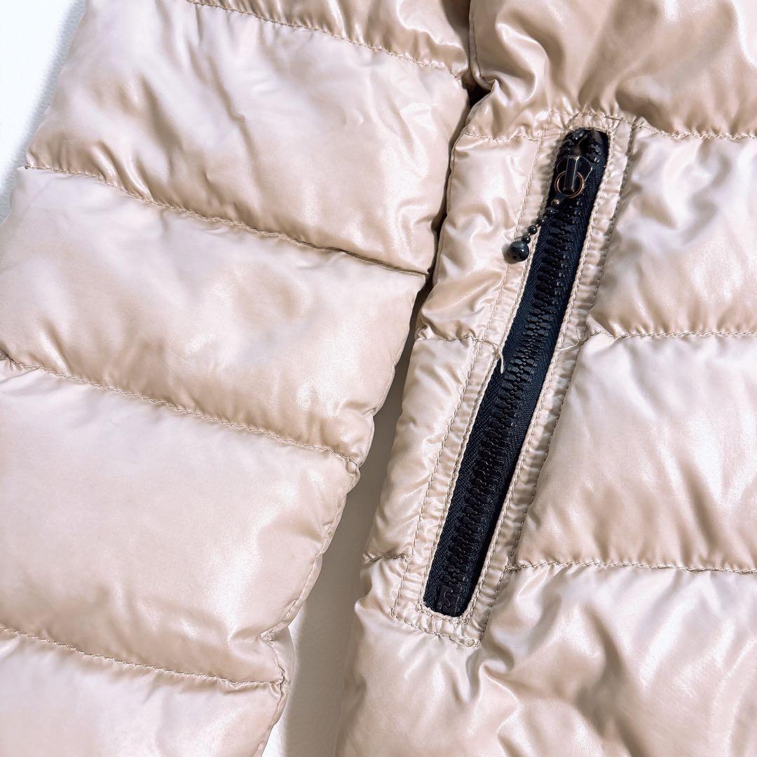 DUVETICA フード付きダウンジャケット ロング　38 ベージュ×カーキ