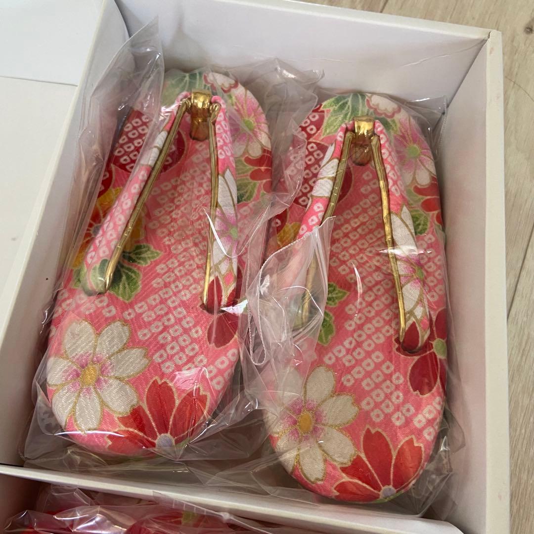 七五三用 花柄 ピンク着物　セット　女の子　3歳