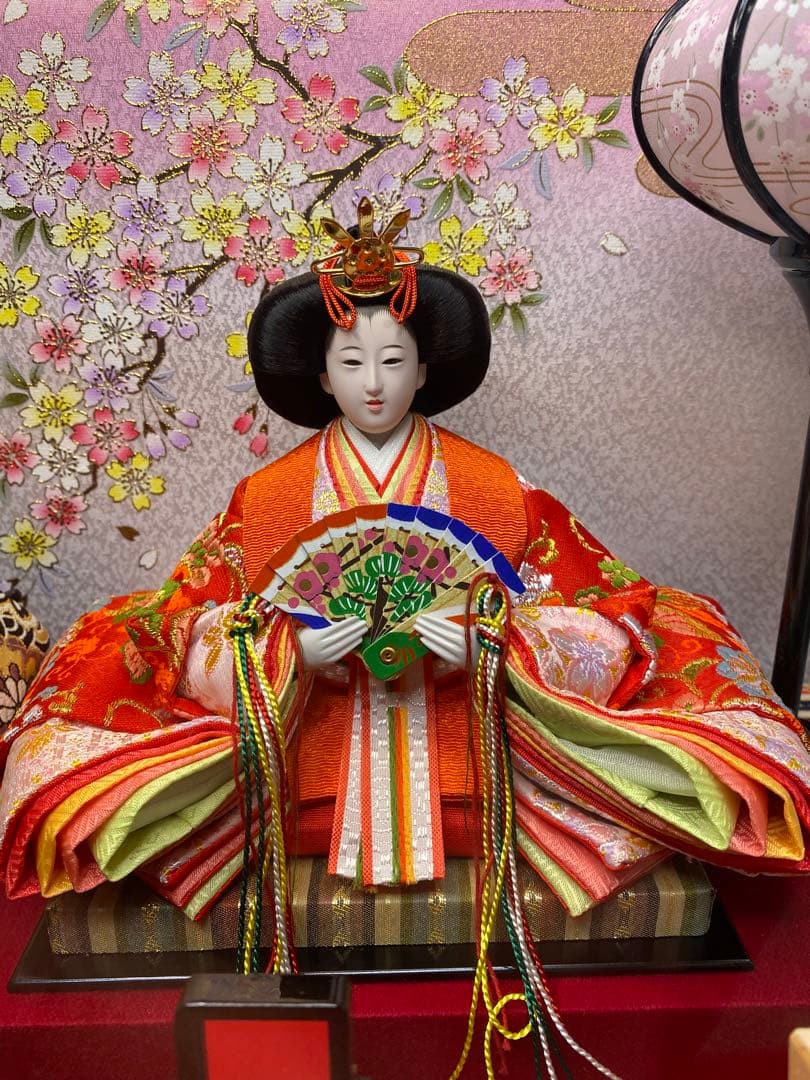 東京久月　雛人形ガラスケース入り親王飾り・間口約５７×奥行約２９×高さ約３８㎝