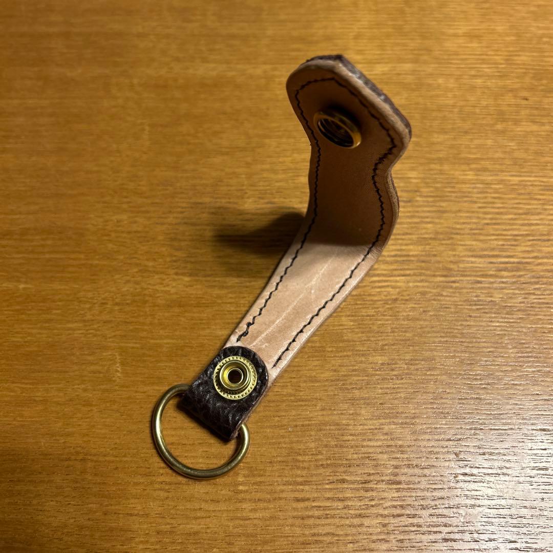 トラッカーウォレット　ベルトループ付き　ダークブラウン 牛革レザー型押し　財布