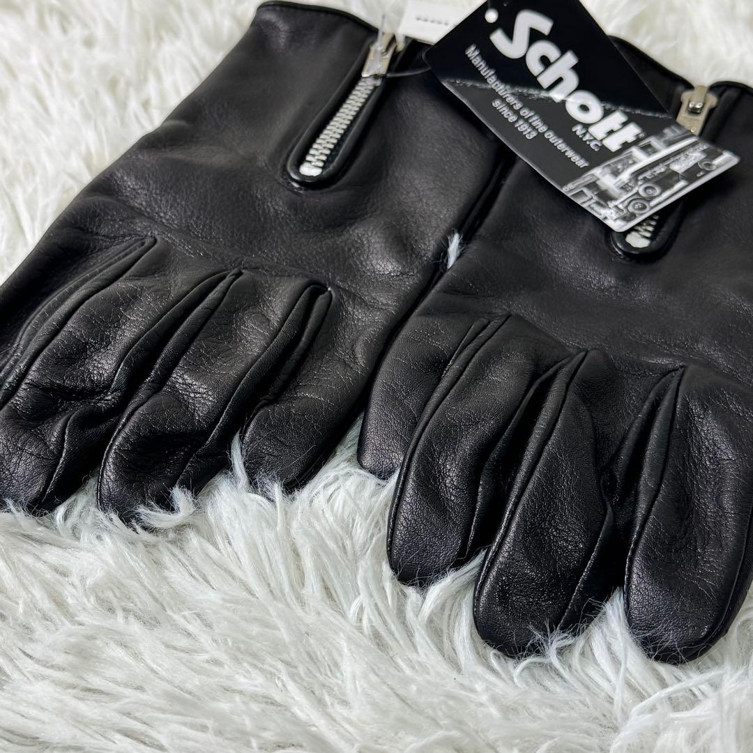 新品・タグ付き✨schott グローブ　手袋　レザー　ブラック　ワンスター　L