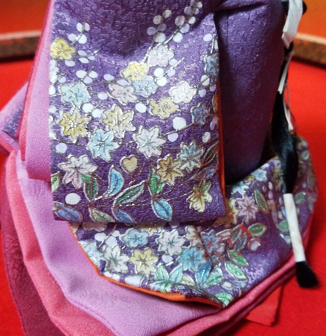 雛人形　三人官女　藤色