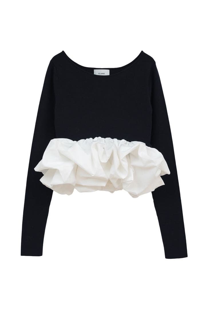 トップス CLANE W BALLOON SHORT KNIT TOPS