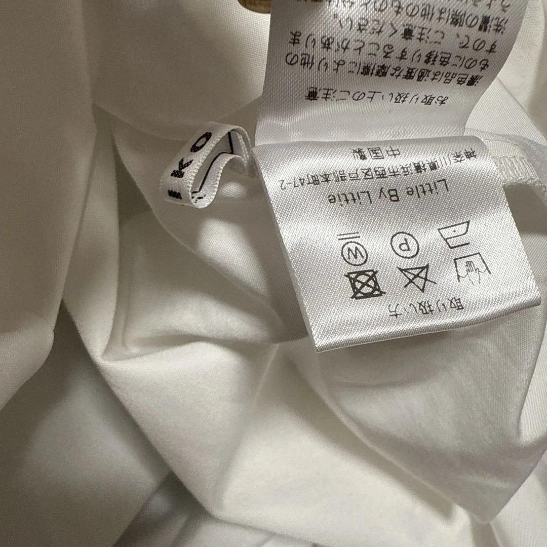 り*休様 RIKOリコラッピングリボンブラウス白フリルLittle By Lit