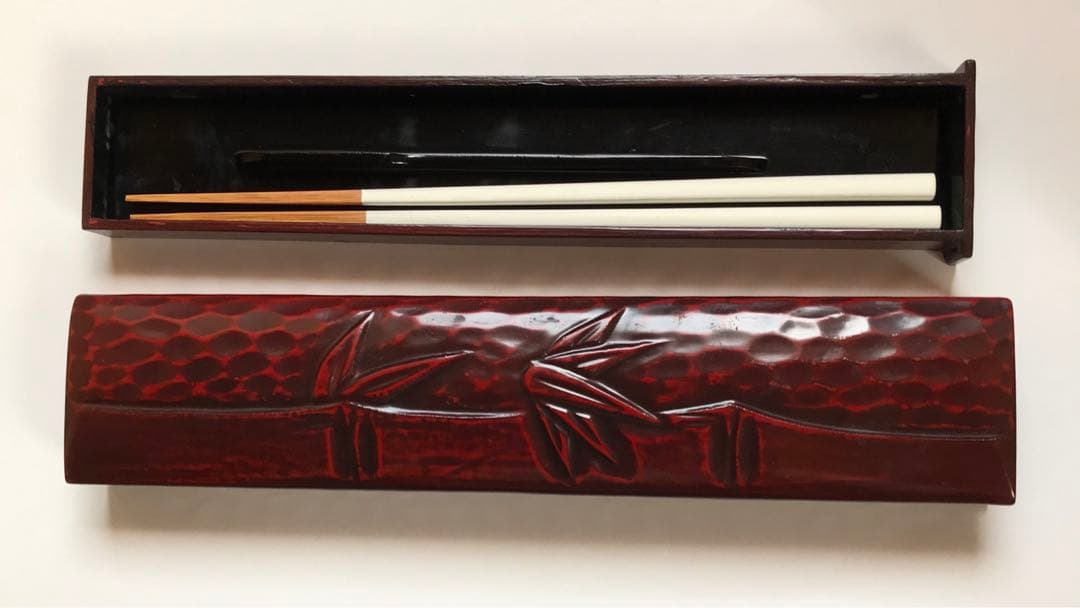 鎌倉彫　二膳　箸箱　アンティーク　骨董品　工芸品