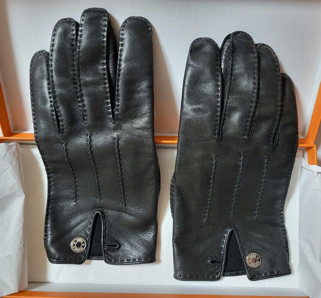 K*s様 HERMES　レザー手袋　セリエ　ブラック aq8235