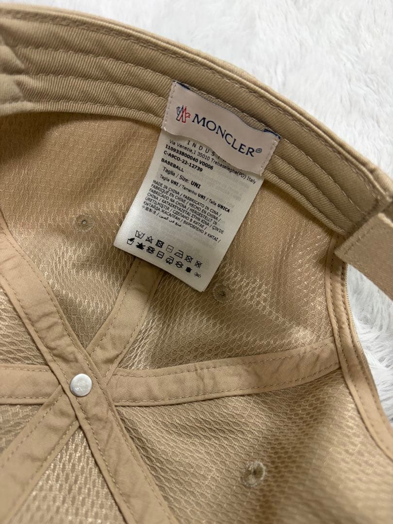 MONCLER ベージュ コットンキャップ フリーサイズ