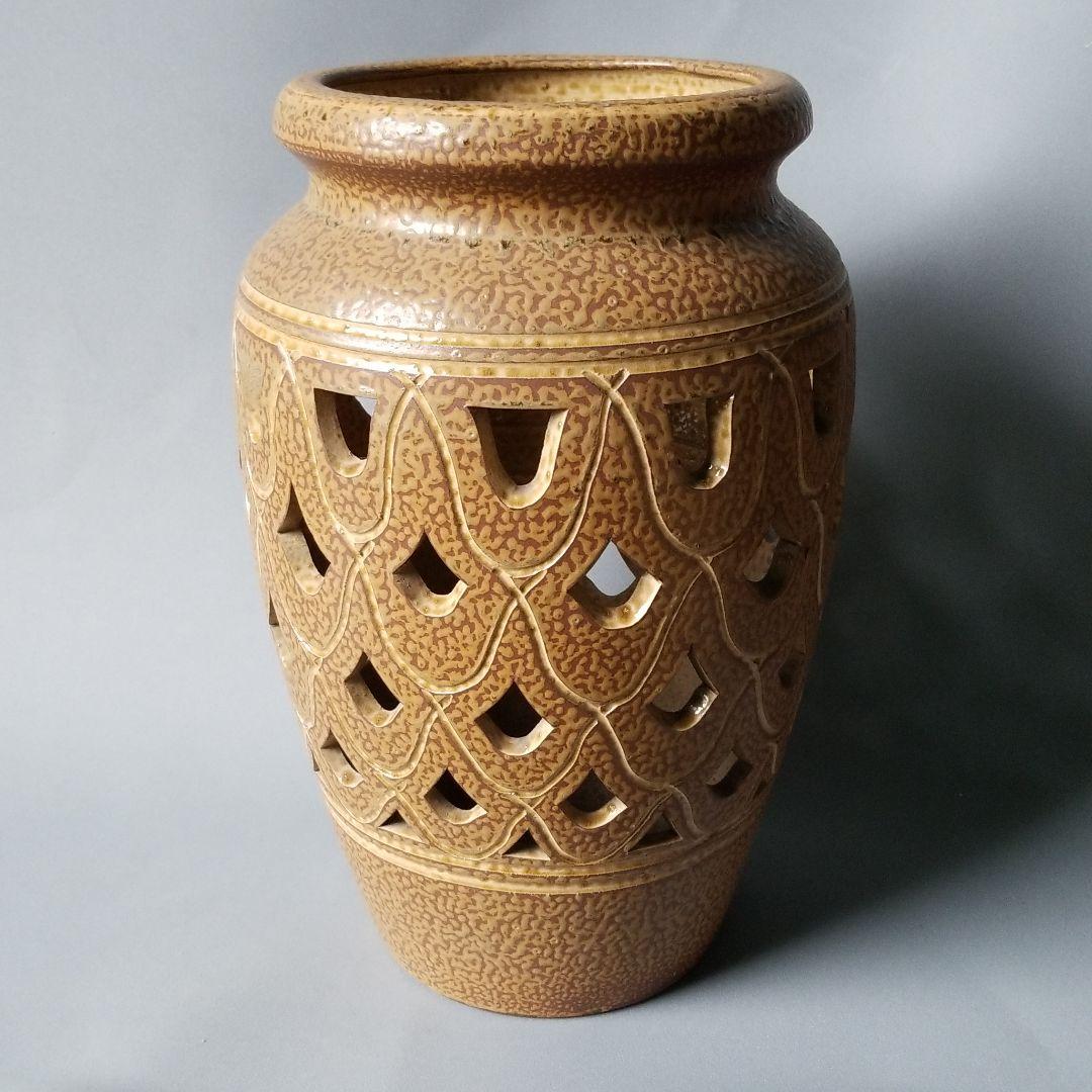 信楽焼傘立て  茶窯変 高さ４６cm