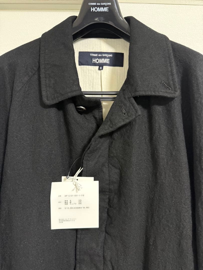 新作25FW コムデギャルソンオム 定番縮絨コート ブラック