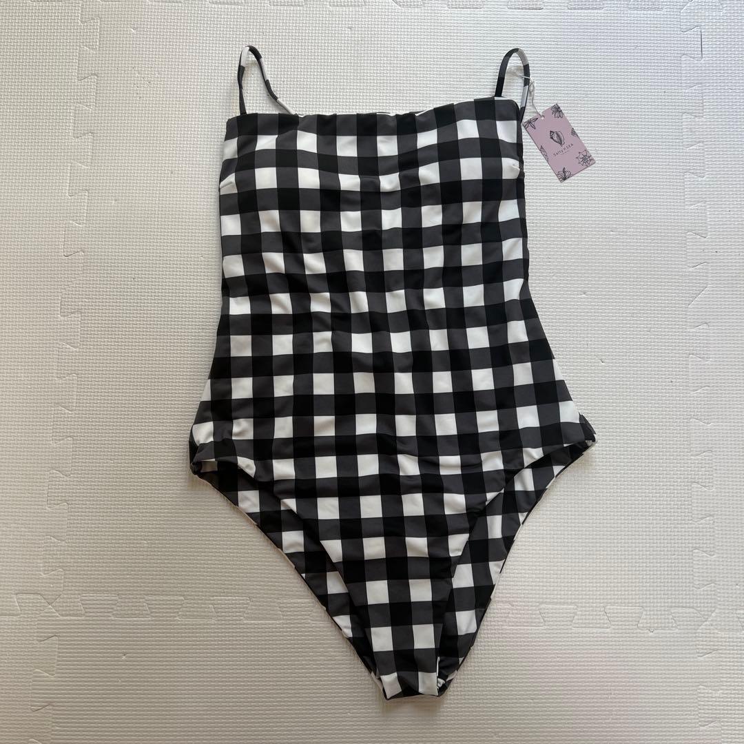 【yuuko 】SaltySEAギンガムチェック ワンピース水着Lサイズ