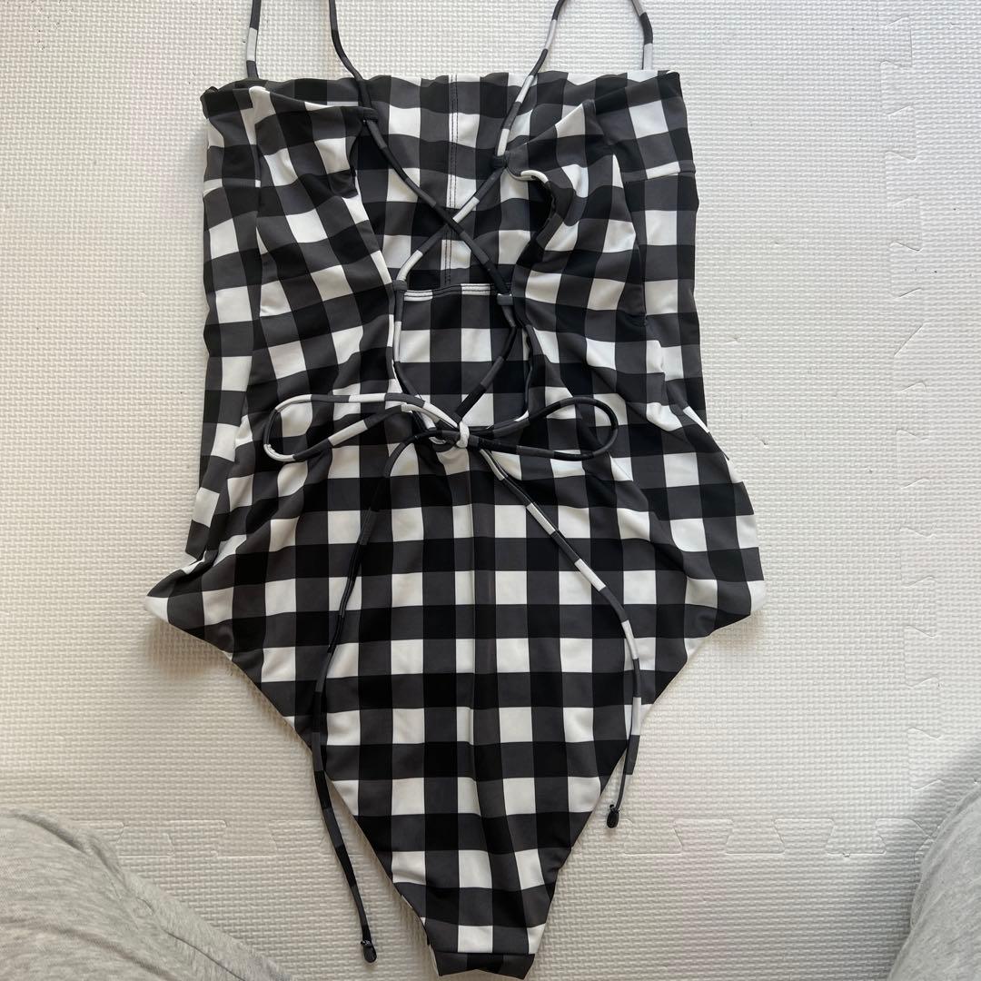【yuuko 】SaltySEAギンガムチェック ワンピース水着Lサイズ